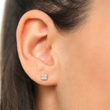 14k Gold Diamond Cluster Floral Design Earrings  Ferkos Fine Jewelry
