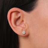 14k Floral Design Diamond Studs  Ferkos Fine Jewelry