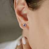 14k Oval Cut Blue Sapphire Earrings with Diamonds  Ferkos Fine Jewelry