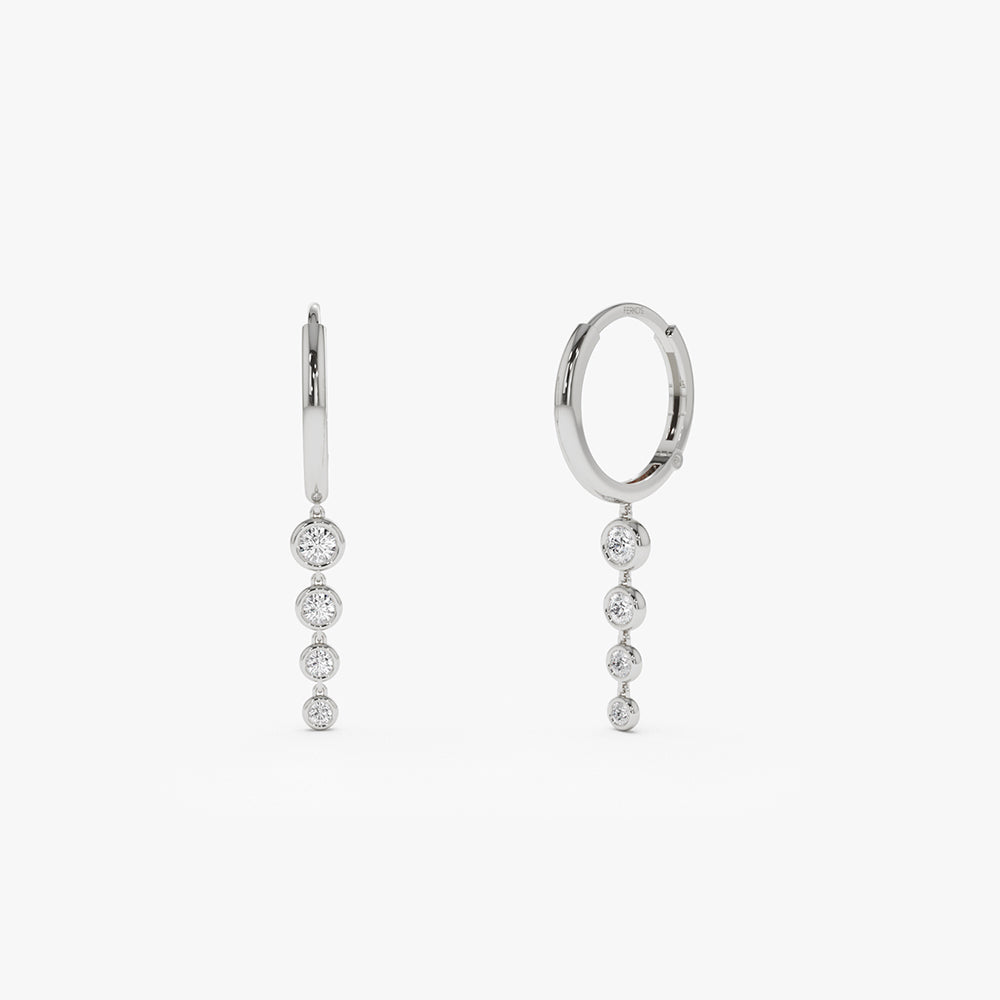 Diamond white gold drop earrings Clearance