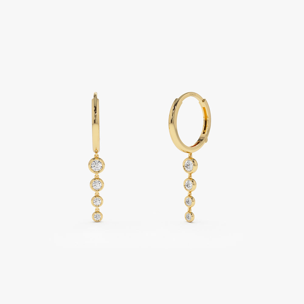 14k Dangling Diamond Drop Earrings 14K Gold Ferkos Fine Jewelry