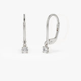 14k Lever Back Prong Setting Diamond Earrings 14K White Gold Ferkos Fine Jewelry