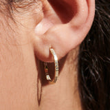 14k Gold Inside out Diamond Hoop Earrings  Ferkos Fine Jewelry