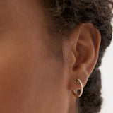 14k Diamond Huggies Earrings 16MM  Ferkos Fine Jewelry