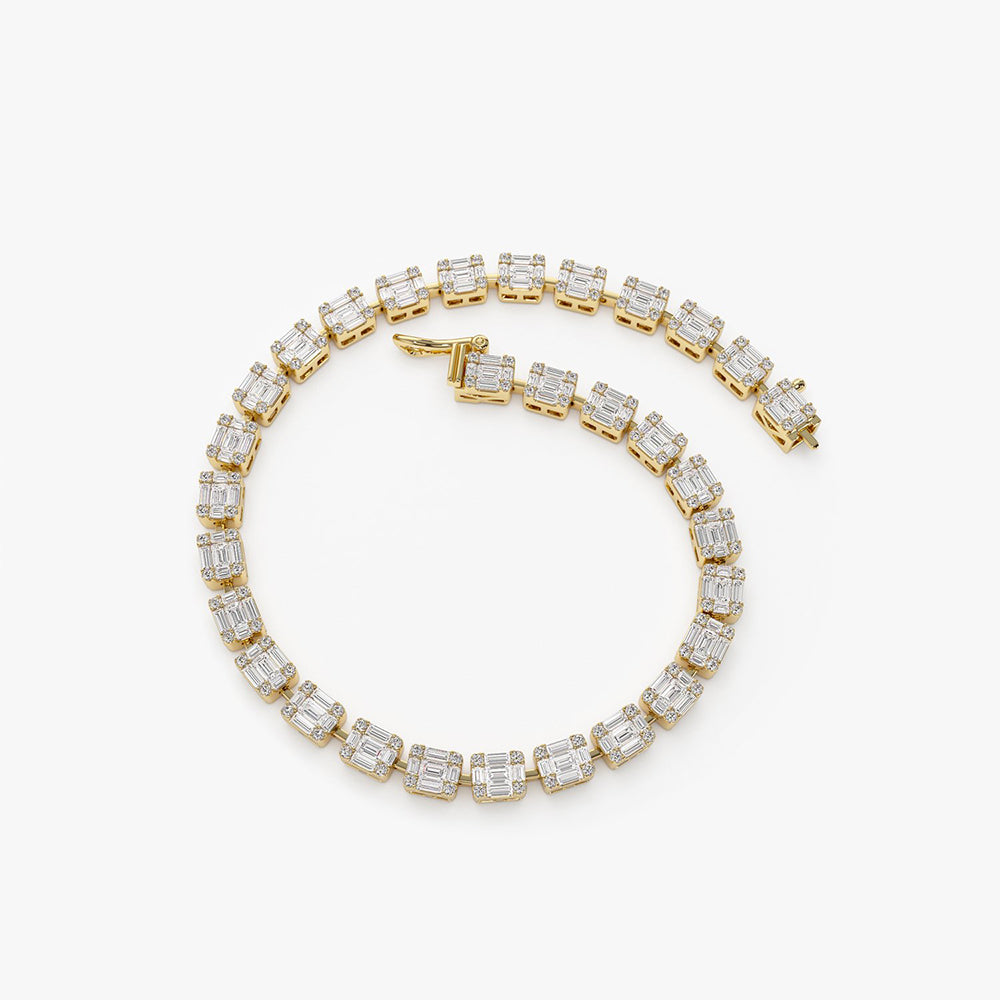 14k White Gold 97 Cttw Round Brilliant Cut Diamond Illusion Style Tennis  Bracelet  Exeter Jewelers