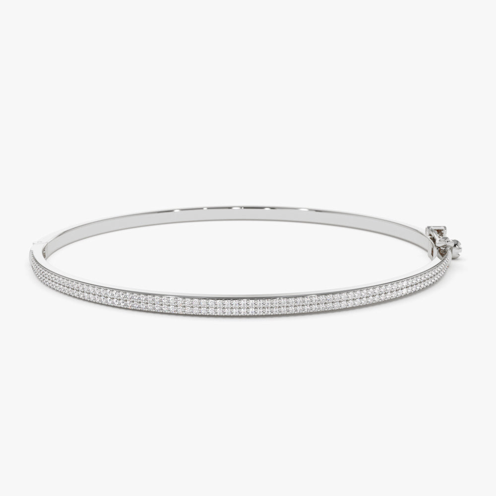 14k Two Row Pave Diamond Bangle Bracelet Ferkos Fine Jewelry 14k-two-row-pave-diamond-bangle-bracelet-ferkos-fine-jewelry