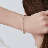 14k Bezel Setting 5.75 ctw Emerald Cut Diamond Tennis Bracelet  Ferkos Fine Jewelry