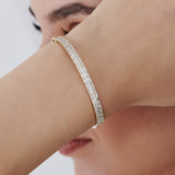 14k Baguette and Round Brilliant Micro Pave Statement Bangle Bracelet  Ferkos Fine Jewelry