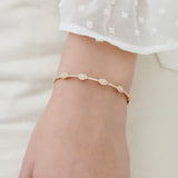 14k Marquise Shape Round Diamond Bangle Bracelet  Ferkos Fine Jewelry