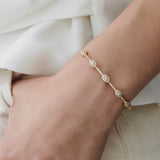 14k Marquise Shape Round Diamond Bangle Bracelet  Ferkos Fine Jewelry