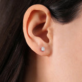 14K Tiny Baguette Diamond Stud Earrings  Ferkos Fine Jewelry
