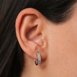 14K Pave Diamonds and Baguette Hoop Earrings  Ferkos Fine Jewelry