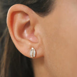 14k Baguette Diamond Leaf Earrings  Ferkos Fine Jewelry