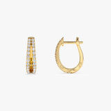 14k Double Hoop Diamond Earrings  Ferkos Fine Jewelry