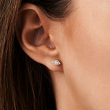 14k Marquise Diamond in Halo Setting Diamond Studs  Ferkos Fine Jewelry