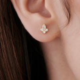 14k Marquise & Round Diamond Crown Earrings  Ferkos Fine Jewelry