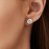 14k Baguette Diamond Channel Setting Disc Diamond Studs  Ferkos Fine Jewelry