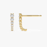 14k Round Diamond Prong Setting Graduating Stud Earrings  Ferkos Fine Jewelry