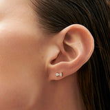 14k Baguette and Round Diamond Bow Stud Earrings  Ferkos Fine Jewelry