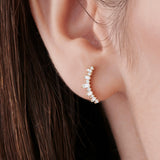 14k Baguette and Round Diamond Ear Crawler Earrings  Ferkos Fine Jewelry