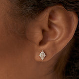 14k Trendy Baguette Diamond Cluster Studs  Ferkos Fine Jewelry