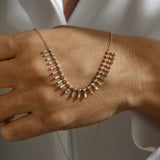 14k Baguette and Round Diamonds Statement Piece Necklace  Ferkos Fine Jewelry