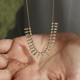 14k Baguette and Round Diamonds Statement Piece Necklace  Ferkos Fine Jewelry