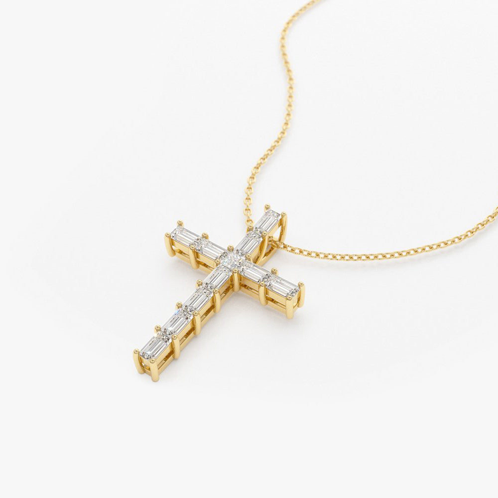 14K Baguette Diamond Cross – Ferkos Fine Jewelry