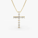 14K Baguette Diamond Cross 14K Gold Ferkos Fine Jewelry