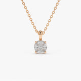 14k 0.25ctw Illusion Setting Brilliant Diamond Necklace 14K Rose Gold Ferkos Fine Jewelry