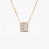 14k Unique Baguette Diamond Statement Necklace 14K Rose Gold Ferkos Fine Jewelry