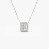 14k Unique Baguette Diamond Statement Necklace 14K White Gold Ferkos Fine Jewelry