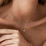14K Pear Shaped Illusion Setting Halo Diamond Necklace  Ferkos Fine Jewelry