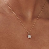 14k Diamond Round Illusion Cluster Necklace  Ferkos Fine Jewelry