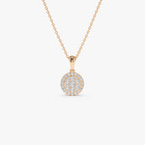 14k Diamond Round Illusion Cluster Necklace 14K Rose Gold Ferkos Fine Jewelry
