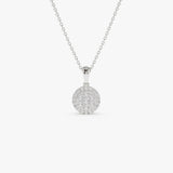 14k Diamond Round Illusion Cluster Necklace 14K White Gold Ferkos Fine Jewelry