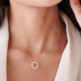 14k Full Circle Baguette & Round Diamond Necklace  Ferkos Fine Jewelry