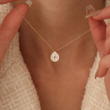 14k Teardrop Shape Baguette and Round Diamond Statement Necklace  Ferkos Fine Jewelry