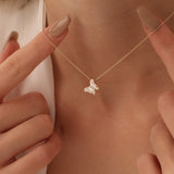 14k Baguette Diamond Butterfly Necklace  Ferkos Fine Jewelry