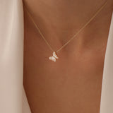 14k Baguette Diamond Butterfly Necklace  Ferkos Fine Jewelry