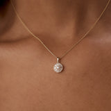 14k Baguette Diamond and Round Diamond Cluster Necklace  Ferkos Fine Jewelry