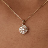 14k Baguette Diamond and Round Diamond Cluster Necklace  Ferkos Fine Jewelry