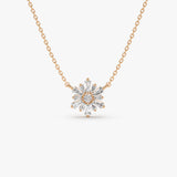 14k Tapered Baguette Diamond Necklace 14K Rose Gold Ferkos Fine Jewelry