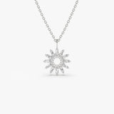 14k Baguette Diamond Star Pendant Necklace 14K White Gold Ferkos Fine Jewelry