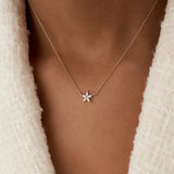 14k Marquise Shaped Diamond Flower Design Necklace  Ferkos Fine Jewelry