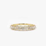 14K Gold Stackable Vertical Baguette Diamond Ring 14K Gold Ferkos Fine Jewelry