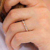 14k 7 Stone Slanted Baguette Diamond Ring  Ferkos Fine Jewelry