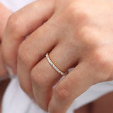 14k Alternating Baguette & Round Diamond Full Eternity Ring  Ferkos Fine Jewelry