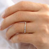 14K Alternating Baguette and Round Diamond Wedding Ring  Ferkos Fine Jewelry
