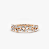 14K Marquise Baguette and Round Diamond Anniversary Band 14K Rose Gold Ferkos Fine Jewelry